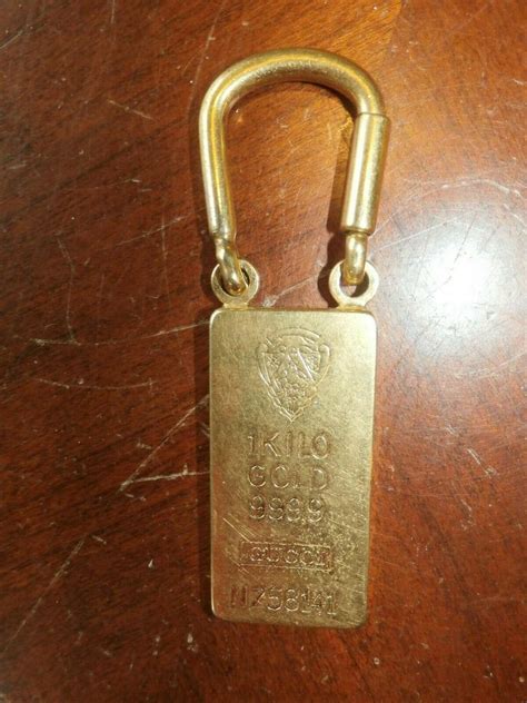 Vintage 1 Kilo Gold 999.9 Bar Gucci Italy Keychain N758141